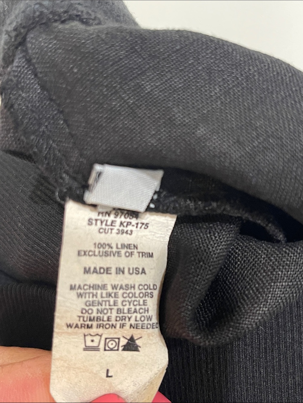 New Krisa Wide Leg Linen Pants SZ L Black NWOT - Picture 5 of 5